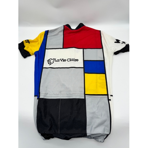 58 - Vintage 1980's Wonder / La Vie Claire / Piet Mondrian Design Road Bike Jersey