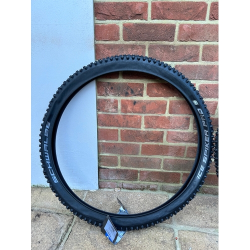 65 - Pair of Brand New Schwalbe Ice Spike Pro Bike Tyres 57-622 29.2.25