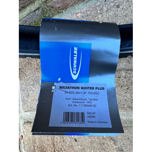 66 - Pair of Brand New Schwalbe Marathon Winter Plus 622 28.1.35 700x35c Bike Tyres