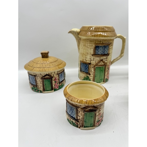 77 - Vintage Five Piece Tea Set Sylvac ceramics Cottage Ware