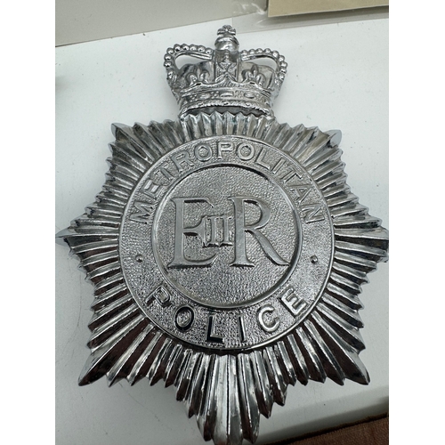 88 - Collection of Solider / Police memorabilia inc Metropolitan Police Hat Badge, Police whistle, silver... 