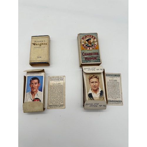 90 - John Player Cigarette Cards - 1934 Cricketers + 1938 Cricketers