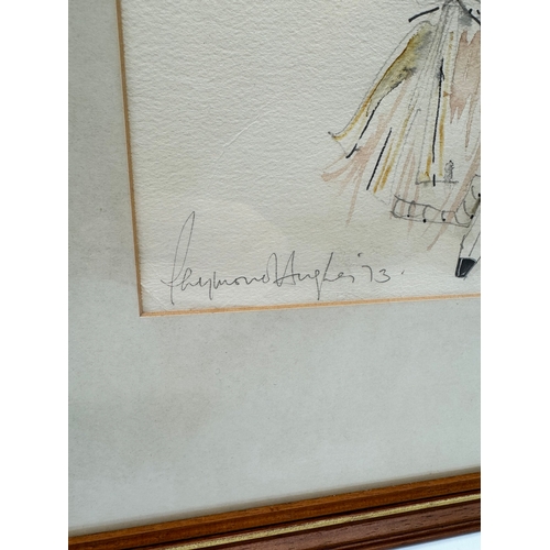 91 - Original Raymond Hughes Watercolour & Pencil Costume of Lady Violet Effingham From 