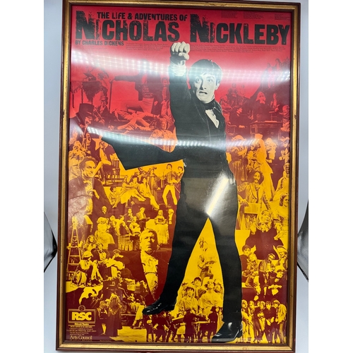 94 - Frame Vintage Theatre Poster The Life & Adventures of Nicholas Nickleby by Charles Dickens  - 53cm x... 