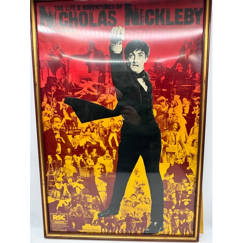 94 - Frame Vintage Theatre Poster The Life & Adventures of Nicholas Nickleby by Charles Dickens  - 53cm x... 