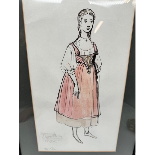 97 - Original Pen & Watercolour of Lady in Period Attire 