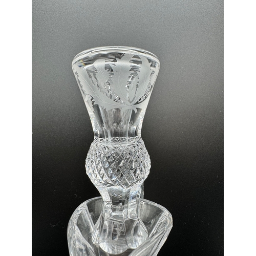 303 - Fine Edinburgh Crystal Claret Decanter Cut Glass Thistle Form - 12