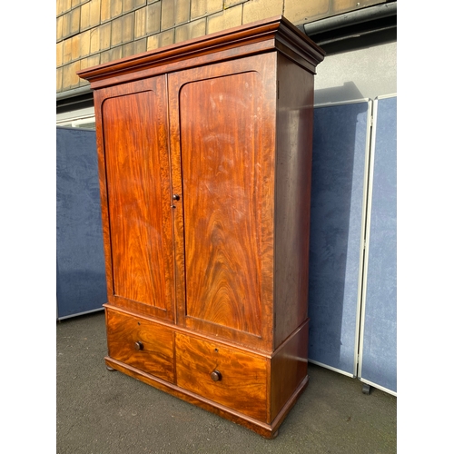 341 - Antique double wardrobe with two draws. 

Dimensions - 22