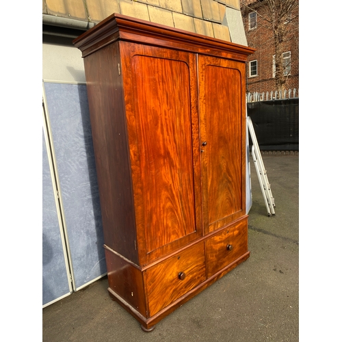 341 - Antique double wardrobe with two draws. 

Dimensions - 22