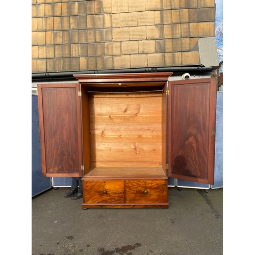 341 - Antique double wardrobe with two draws. 

Dimensions - 22