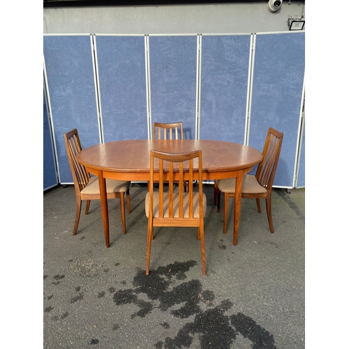 345 - Mid Century Teak G-Plan extendable table and four chairs. 

Please see images for dimensions.