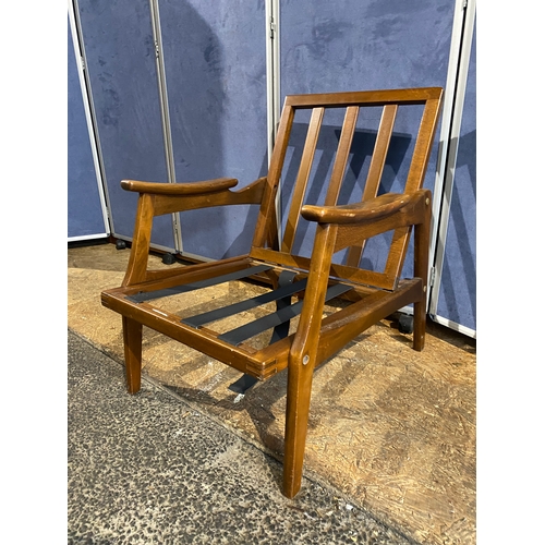 412 - Mid-century teak danish style armchair frame. 

Dimensions - 23