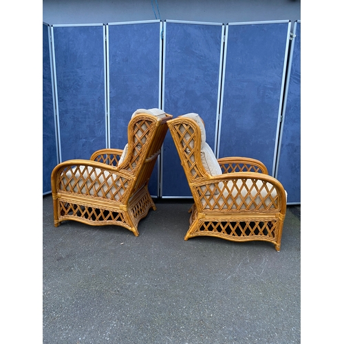 430 - A pair of wicker/Cane armchairs. 

Dimensions - 29