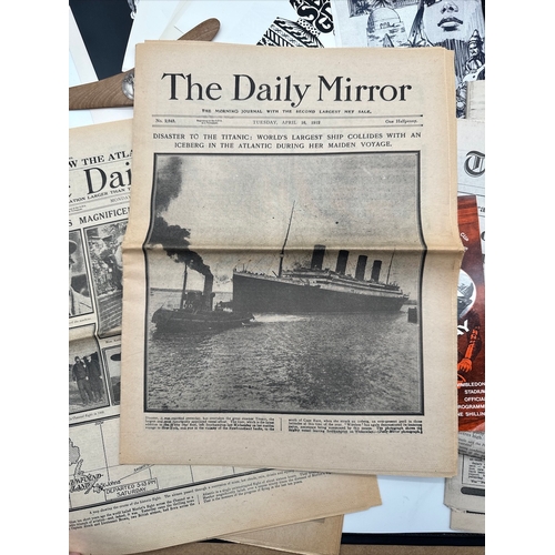 114 - Collection of vintage ephemera including The Daily Mirror 1912 Titanic Headline, Tom & Jerry Comic +... 