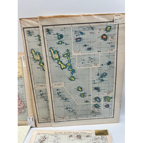 116 - Collection of antique aqua tinted / hand coloured world maps - book plates