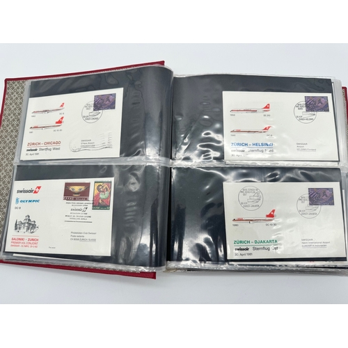 121 - Vintage Album full of Swiss Air First Day Covers in hardback album