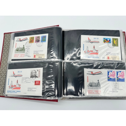 121 - Vintage Album full of Swiss Air First Day Covers in hardback album