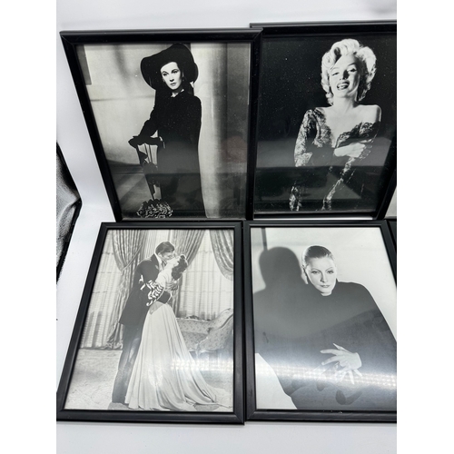 124 - Six vintage framed Black & White photographs of Actresses (Marilyn Monroe  + Sean Connery )