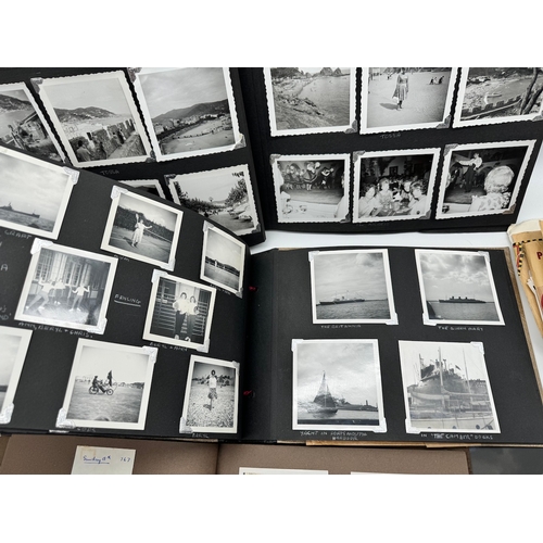 125 - Collection of early - mid 20th century well documented black & white photographs including Uk & Worl... 