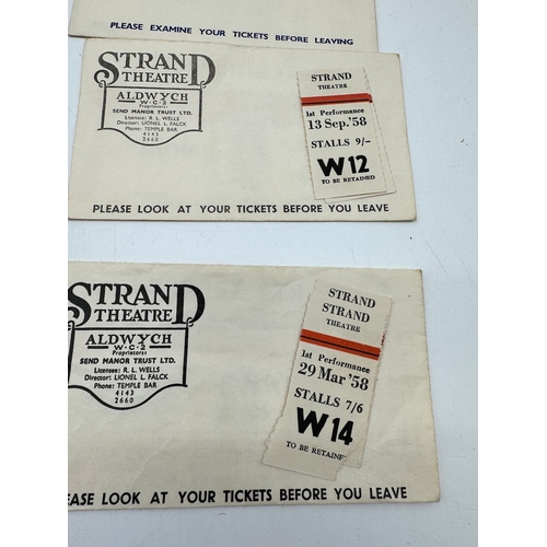 131 - Large quantity of approximately 100 theatre tickets in original envelopes c1950-60's