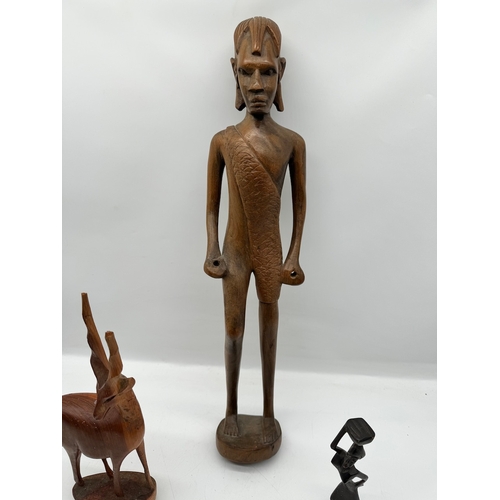 140 - African carved wood statues A/F