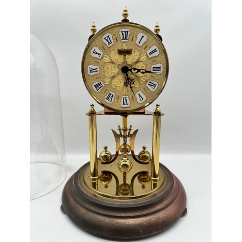 151 - Vintage Kundo Quartz Anniversary Clock in Perspex Dome - 28cm