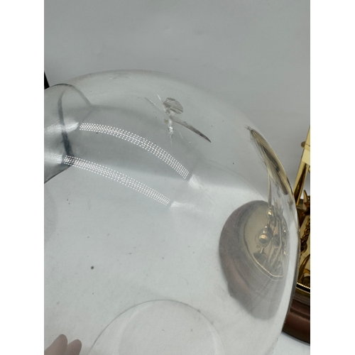 151 - Vintage Kundo Quartz Anniversary Clock in Perspex Dome - 28cm