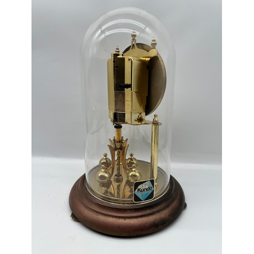 151 - Vintage Kundo Quartz Anniversary Clock in Perspex Dome - 28cm