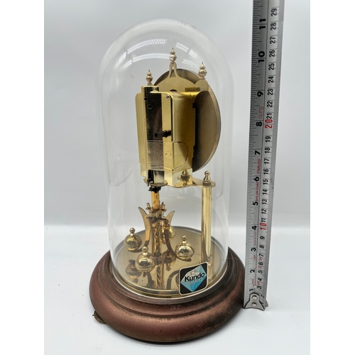 151 - Vintage Kundo Quartz Anniversary Clock in Perspex Dome - 28cm