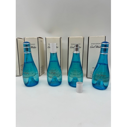 165 - Five boxed bottles of Davidoff Cool Water Woman Eau De Toilette 100ml