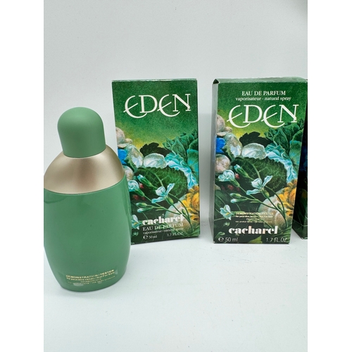 168 - Four boxed Eden by Cacharel 50ml Eau De Parfum Bottles