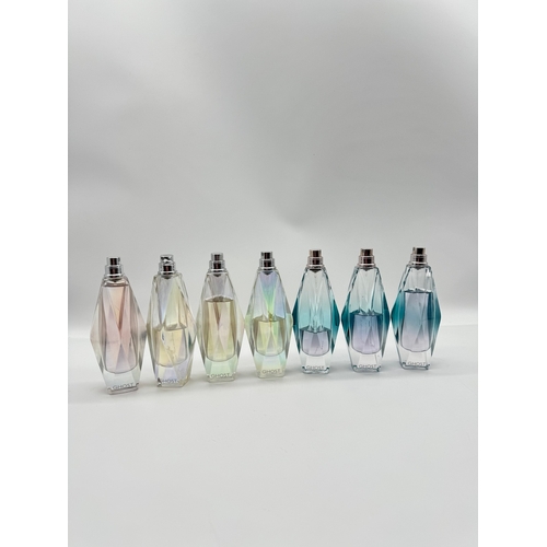 204 - Seven various Ghost Fragrances 50ml Eau De Toilette Bottles