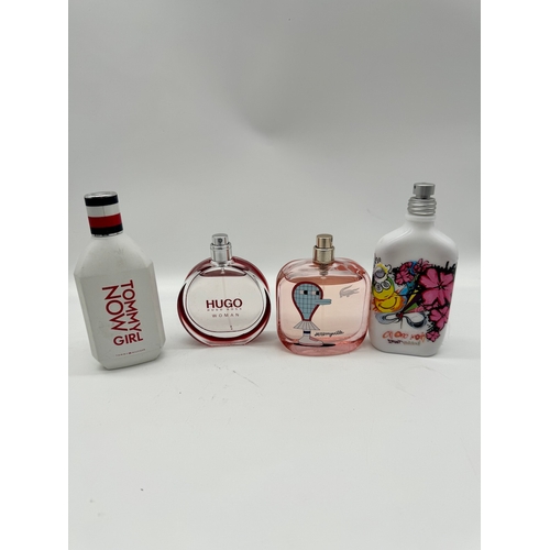 227 - Four various fragrances , Tommy Girl, Hugo Boss Women, Lacoste - 50ml -100ml bottles