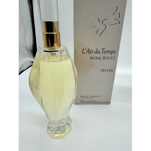 237 - Four various fragrances - L'Air du Temps Nina Ricci 100ml, Knowing Estee Lauder 75 ml Eau de Parfum,... 