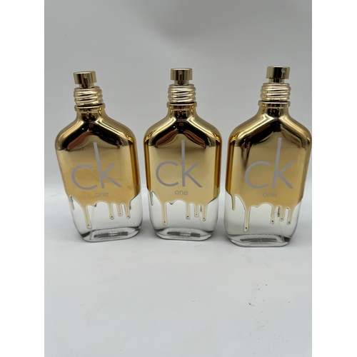 251 - Three bottles of CK one 100ml Eau De Toilette Bottles