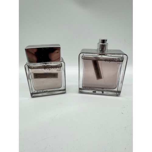 254 - Two bottles of Euphoria for Men by Calvin Klein eau de toilette 50-100ml spray bottles