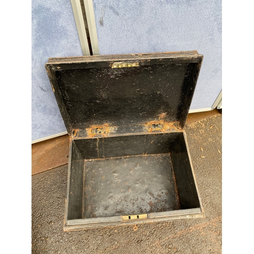 450 - A collection of three vintage metal storage boxes. 

Dimensions of largest in images for reference.