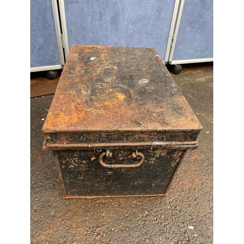 450 - A collection of three vintage metal storage boxes. 

Dimensions of largest in images for reference.