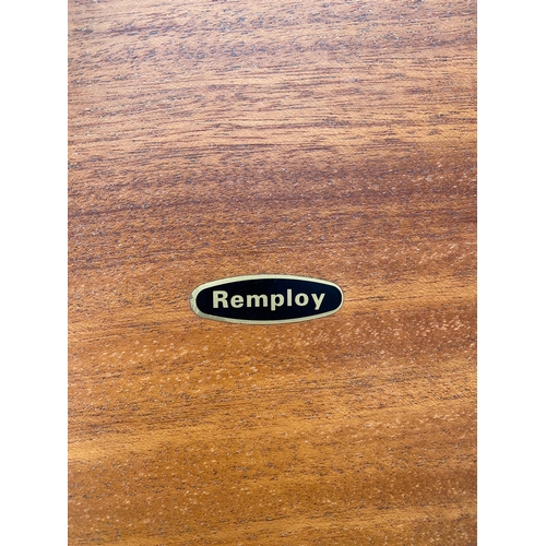 458 - Mid-Century Smoked glass Round Teak coffee table by Remploy. 

Dimensions - 32