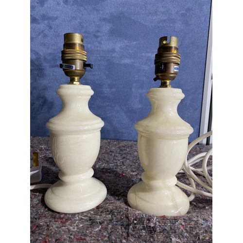 469 - A pair of white Marble/Onyx 9