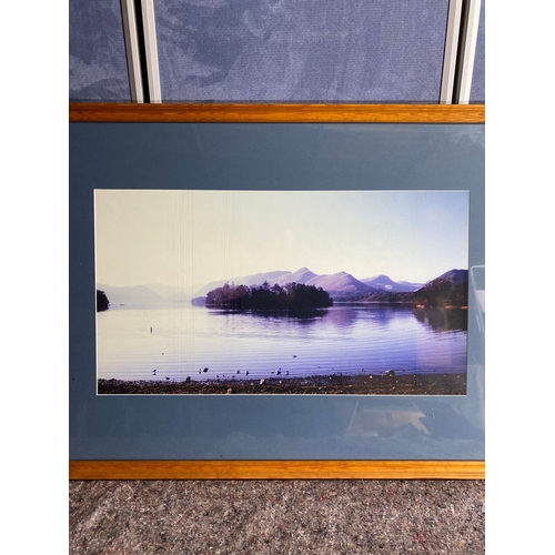 489 - Large framed photograph of Derwentwater. 

Dimensions - 42.5