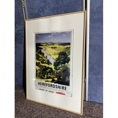 492 - Framed Herefordshire British railways train poster

Dimensions - 24