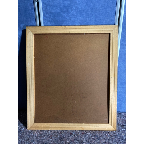 498 - Gilt framed square mirror with blank canvas/board. 

Dimensions - 28