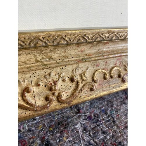 499 - Ornate wooden/gilt inlaid frame with blank canvas/board. 

Dimensions - 27.5