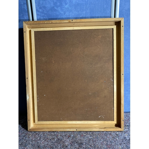 499 - Ornate wooden/gilt inlaid frame with blank canvas/board. 

Dimensions - 27.5