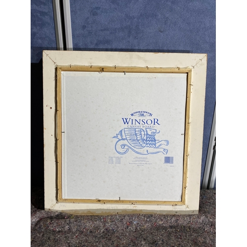 512 - Ornate wooden frame and blank canvas board. 

Dimensions - 22