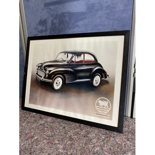 542 - Framed print of a Morris 100 Two door. 

Dimensions - 21