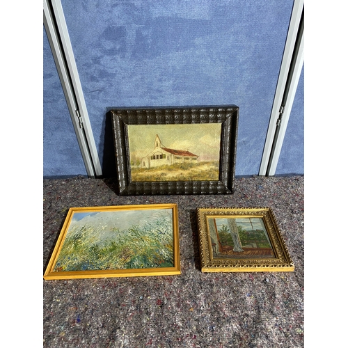 550 - Three miscellaneous original paintings. 

Dimensions of largest in images.