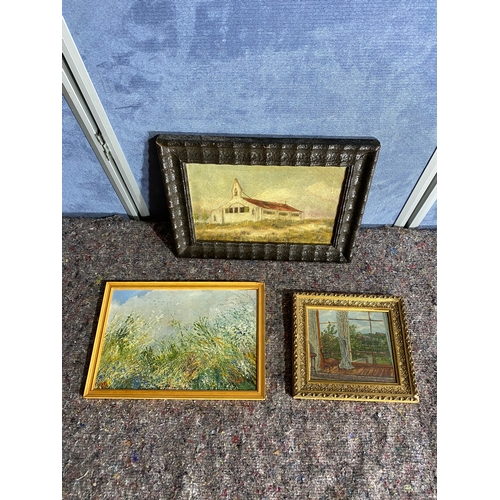 550 - Three miscellaneous original paintings. 

Dimensions of largest in images.