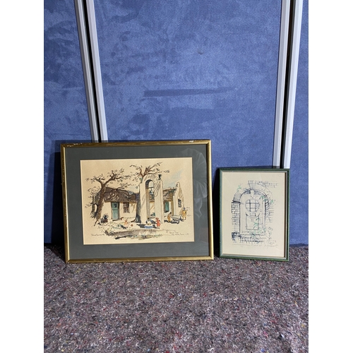 555 - Two interesting signed artworks. 

Dimensions of largest in images.